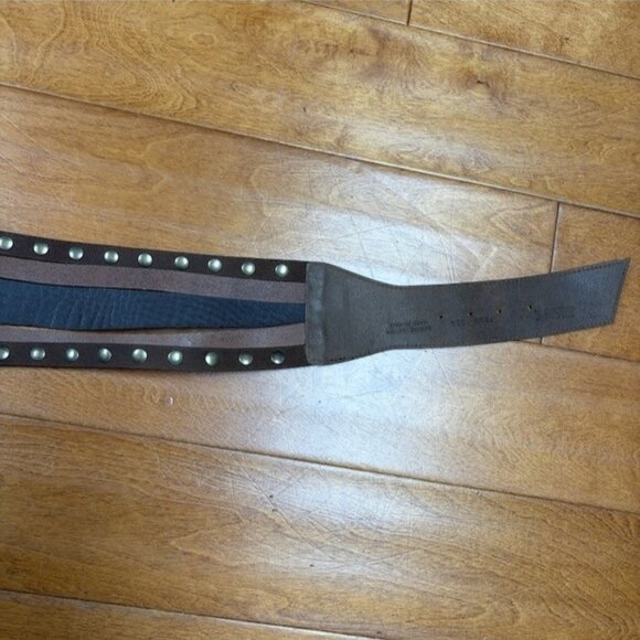 DKNY Donna Karan New York Genuine Leather Belt Made in Italy Size M Studded Boho main image 11